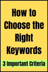 how to choose the right keywords